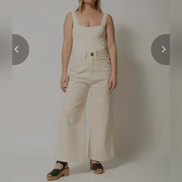 Tribe Alive Cream Wide Leg Jeans - Picture 15 of 15